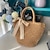 cheap Bags-Women&#039;s Straw Bag Beach Bag Straw Top Handle Bag Holiday Going out Vintage Black Khaki