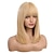 tanie Peruki syntetyczne modne-długie blond peruki dla kobiet warstwowe peruki z włosów ombre z schludną grzywką peruki barbiecore
