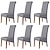ieftine Husa scaun de sufragerie-6 bucăți de huse de scaune de sufragerie de culoare solidă, huse de scaun elastice, huse de protecție pentru scaune cu spătar înalt din spandex huse de scaun cu bandă elastică pentru sufragerie,