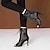 זול מגפי ריקוד-בגדי ריקוד נשים מגפי ריקוד נעלי טנגו בבית הצגה סמבה מגפיים שרוכים שחבור טול עקב גבוה פתוח בבוהן רוכסן מבוגרים שחור