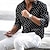 billiga herrskjorta med knäppning-Herr Skjorta Hawaii skjorta Knapp upp skjorta Sommarskjorta Svart Blå Grå Långärmad Prickig Nedvikt Utomhus Gata Button-Down Kläder Mode Ledigt Andningsfunktion Bekväm