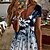 cheap Women&#039;s Dresses-Women&#039;s Casual Dress Shift Dress Blue Navy Blue Short Sleeve Floral Print Spring Summer V Neck 2022 S M L XL XXL 3XL