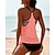 cheap Tankinis-Women&#039;s Swimwear Tankini 2 Piece Swimsuit Rosy Pink Padded Strap Bathing Suits New Vacation Sexy