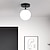 billiga Takfasta och semitakfasta taklampor-led infälld taklampa glasklot 1-ljus svart hall taklampa minimalistisk design vintage taklampor för sovrum vardagsrum foajé kök (1 pack)