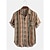 abordables chemises graphiques pour hommes-Commerce extérieur souhait hawaii cardigan pour hommes coton lin chemise pour hommes européens et américains rayé impression chemise à manches courtes hommes
