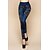 cheap Leggings-Women&#039;s Tights Pants Trousers Leggings Jeans Cotton Blend Faux Denim Blue Casual / Sporty Athleisure Mid Waist Print Casual Weekend Ankle-Length Stretchy Flower / Floral Tummy Control One-Size