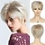 cheap Synthetic Trendy Wigs-Short Cream White Wigs for Women Synthetic Natural Party Cosplay Pixie Wig