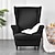 voordelige Hoes voor wingback-stoel-effen kleur stretch wingback stoel hoes vleugel stoel kussenovertrekken spandex stof wingback fauteuil cover met zitkussenhoes voor woonkamer bedroomfit ikea strandmon stoel