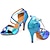 baratos Sapatos de Dança Latina-Mulheres Sapatos de Dança Latina Sapatos de Dança Interior Espetáculo Sapatos Brilhantes Salto Purpurina Recortes Salto Alto Peep Toe Correia Cruzada Adulto Dourado Azul Prateado