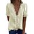 hesapli Kadın Üstleri-Kadın&#039;s Bluz Gömlek Yonca Mor Sarı Düz Dantel Trim Kısa Kollu Günlük Hafta sonu Sokak Şıklığı Günlük V Yaka Normal S