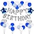 Недорогие Мистер и миссис Свадьба-18-е синие украшения на день рождения для мужчин, мальчиков, женщин, девочек, темно-синие, черные, серебряные, с днем рождения, праздничные атрибуты с помпонами, цветок, конфетти, воздушный шар, 18