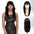 hesapli Sentetik Peruklar-uzun düz saç peruk 22 inç tüy kesim uzun düz patlama ile siyah kadınlar için peruk doğal yaki dokulu ısıya dayanıklı sentetik peruk