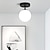 billiga Takfasta och semitakfasta taklampor-led infälld taklampa glasklot 1-ljus svart hall taklampa minimalistisk design vintage taklampor för sovrum vardagsrum foajé kök (1 pack)