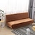 cheap Futon Sofa Cover-Stretch Velvet Futon Sofa Slipcover Armless Sleeper Sofa Bed Cover Furniture Protector Without Armrests Soft with Elastic Bottom for Kids