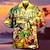 Χαμηλού Κόστους ανδρικά πουκάμισα κατασκήνωσης-Ανδρικά Πουκάμισο Πουκάμισο Camp Γραφικό πουκάμισο Πουκάμισο Aloha Τοπίο Απορρίπτω Βυσσινί Κίτρινο Πορτοκαλί Γκρίζο Δρόμος Causal Κοντομάνικο 3D Κουμπί-Κάτω Ρούχα