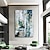 levne Abstraktní malby-ručně vyráběné ručně malované olejomalba bouře nástěnné umění tmavě zelená zlatá fólie moderní minimalistický bytové dekorace výzdoba rolované plátno bez rámu nenatažené
