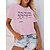 cheap Tees &amp; Tank Tops-Women&#039;s T shirt Tee Text Casual Weekend Friendship Painting T shirt Tee Short Sleeve Print Round Neck Basic Essential Green White Black S