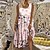olcso Női ruhák-Női Váltó ruha Virágos ruha Midi ruha Medence Arcpír rózsaszín Sárga Tengerészkék Bézs Ujjatlan Virágos Nyomtatott Nyomtatott Tavasz Nyár Terített nyak Alkalmi 2022 S M L XL XXL 3 XL 4 XL 5 XL