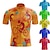 cheap Cycling Jerseys-21Grams Men&#039;s Cycling Jersey Short Sleeve Mountain Bike MTB Road Bike Cycling Graphic Top Yellow Red Blue Spandex Breathable Moisture Wicking Reflective Strips Sports Clothing Apparel