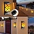 tanie Kinkiety zewnętrzne-2/4 sztuk solarne kinkiety kinkiet zewnętrzny led płomień światło na zewnątrz dziedziniec ogród krajobraz dekoracja lampy gospodarstwa domowego