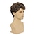 cheap Mens Wigs-Mens Short Brown Curly Wig Costume Halloween Wig Natural Synthetic Hair Replacement Wig