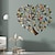 billige vægskulpturer-hjertetræ metal vægkunst hjerte træ vægophæng dekoration fugleflok livets træ vægdekoration 25x25cm