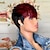 Недорогие Натуральные парики без шапочки-основы-красный бордовый 99j цвет омбре короткие волнистые боб пикси парики полные машинные не кружевные парики из человеческих волос с челкой для чернокожих женщин 1b99j