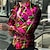 abordables camisas gráficas de hombre-Hombre Camisa Lineal Cuello Vuelto Amarillo Rosa Azul Piscina Verde Trébol Gris Impresión 3D Exterior Calle Manga Larga Estampado Abotonar Ropa Moda Design Casual Transpirable