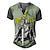 cheap Men&#039;s 3D T-shirts-Men&#039;s Henley Shirt Tee T shirt Tee 3D Print Graphic Soldier Weapon Plus Size Henley Daily Sports Button-Down Print Short Sleeve Tops Basic Casual Designer Big and Tall Green Blue Gray / Summer