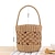 cheap Bags-Women&#039;s Straw Bag Beach Bag Polyester Straw Top Handle Bag Straw Bag Shopping Daily Solid Color Camel Beige