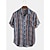 abordables chemises graphiques pour hommes-Commerce extérieur souhait hawaii cardigan pour hommes coton lin chemise pour hommes européens et américains rayé impression chemise à manches courtes hommes