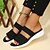 cheap Women&#039;s Sandals-Women&#039;s Sandals Slippers Wedge Sandals Wedge Heel Round Toe Classic Daily Walking Shoes Tissage Volant Loafer Spring Summer Solid Colored Black Gray Rosy Pink