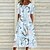 cheap Casual Dresses-Women&#039;s Casual Dress Floral Dress Midi Dress Light Blue Floral Short Sleeve Spring Summer Ruched Basic Crew Neck Loose Fit Daily Vacation Weekend 2023 S M L XL XXL 3XL