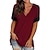 cheap Women&#039;s Clothing-the united states  spring  summer cross-border new women&#039;s bottoming shirt solid color v-neck short-sleeved stitching pullover t-shirt women