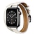 tanie Paski do zegarków Apple-Podwójna wycieczka Kompatybilny z Pasek do zegarka Apple Watch 38mm 40mm 41mm 42mm 44mm 45mm 49mm Zapięcie metalowe Regulowany Prawdziwa skóra Wymienny pasek do zegarka na iwatch Ultra 2 Series 9 8 7