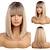 cheap Synthetic Trendy Wigs-Long Blonde Wigs for Women Layered Ombre Hair wig with Neat Bangs barbiecore Wigs