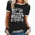 cheap Tees &amp; Tank Tops-Women&#039;s T shirt Tee Text Casual Weekend Holiday Painting T shirt Tee Short Sleeve Print Round Neck Basic Essential Green Black Blue S