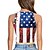 cheap Carnival Costumes-USA Flag Cosplay Costume Vest Adults&#039; Women&#039;s Cosplay Party Festival Festival / Holiday Polyester Red Peach / Purple / Blue / White Women&#039;s Easy Carnival Costumes Flag