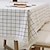 abordables Nappes &amp; Napperons-nappe rectangulaire en coton et lin couverture antifouling imperméable nappe de table à manger extérieure