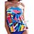 cheap Tankinis-Women&#039;s Swimwear Tankini 2 Piece Normal Swimsuit Color Block High Waisted Rainbow Strapless Padded Bathing Suits Vacation Sexy Sports
