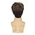 abordables Pelucas hombre-Peluca rizada marrón corta para hombre, disfraz de halloween, peluca de reemplazo de cabello sintético natural