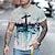 hesapli Erkek Tişörtleri ve Atletleri-Erkek Üniseks T gömlek Grafik Baskılar Krzyż Bisiklet Yaka Gri 3D Baskı Dış mekan Cadde Desen Giyim Sporlar Tasarımcı Günlük Büyük ve uzun / Yaz / Kısa Kollu / Yaz / Kısa Kollu