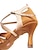 abordables Zapatos de baile latino-Mujer Zapatos de Baile Latino Zapatos de danza Interior Profesional chacha Básico Tacones Alto Tacón Carrete Correa cruzada Marrón / Satén