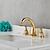 cheap Multi Holes-Widespread Bathroom Sink Faucet,Two Handle Three Holes Antique Brass Bath Taps