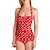 billiga badkläder &amp; badkläder-Polka Dot Retro / vintage Femtiotal Badkläder Baddräkt Halterneck One-piece Audrey Hepburn Dam Karnival Helgdag Strand Simning Trikot / Onesie Sommar