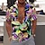 tanie męskie koszule hawajskie z klapami-Męskie Koszula Koszula z grafiką Koszula Aloha Kwiaty Wieczorne Czarny Biały Żółty Nadruk Na zewnątrz Ulica Krótki rękaw Nadruk Przycisk w dół Odzież Moda Designerskie Codzienny Oddychający
