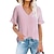 cheap Basic Women&#039;s Tops-women‘s  ruffled short-sleeved v-neck buttoned multi-button an  n  shirts niche