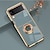 Χαμηλού Κόστους Samsung Θήκη-τηλέφωνο tok Για Samsung Galaxy Z Flip 5 Z Flip 4 Z Flip 3 Πίσω Κάλυμμα Επιμεταλλωμένη Βάση δαχτυλιδιών Μαγνητική Μονόχρωμο TPU