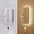 billige Indendørsvæglamper-9w moderne led væglampe indendørs væglampe led læsespot med afbryder 350 drejelig 2 i 1 5w vægspot led væglampe til soveværelse sengebord stue arbejdsværelse