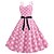 economico Costumi storici e vintage-abito da vacanza anni &#039;50 a pois abito da cocktail abito da travestimento a righe abito svasato abito da festa in maschera da donna/abito da sera